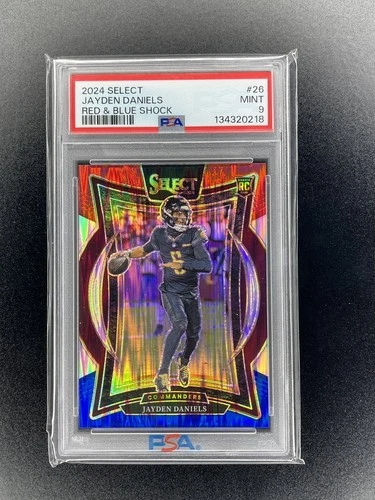 2024 PANINI SELECT BLACK & RED SHOCK #26 JAYDEN DANIELS ROOKIE RC PSA 9