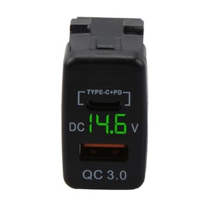 DC 12-24V Fast Charging Car Charger Socket Dual USB QC3.0 Adapter For Toyota