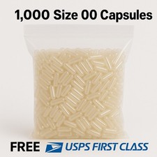 Empty Capsules 1000 Count Size 00, Non-GMO, Made in USA