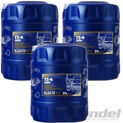 3x 20 LITER SAE 15W-40 MANNOL SHPD TS-4 MOTORÖL LKW BUSSE