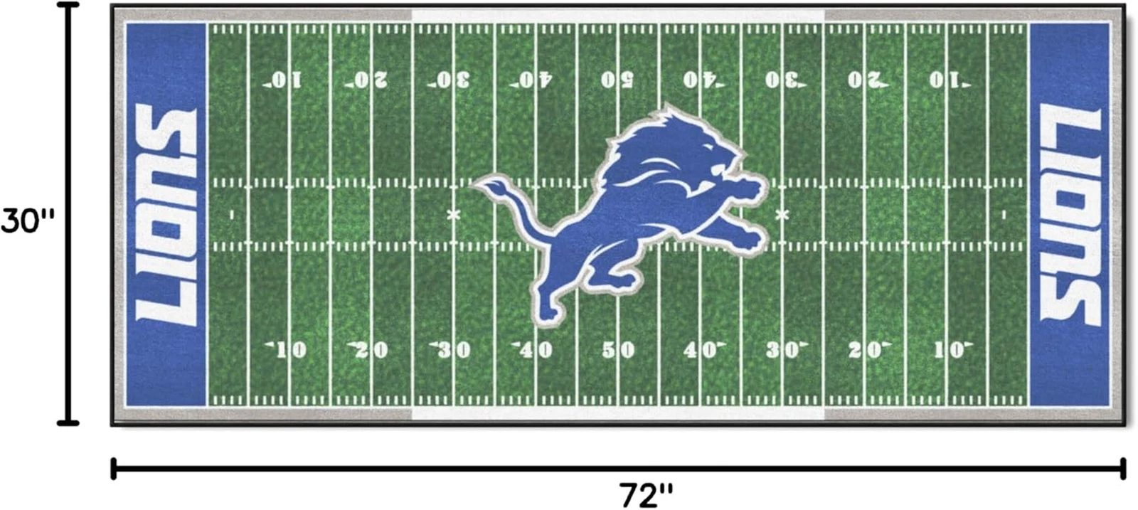 7351 Detroit Lions Field Runner Rug - 30In. X 72In.