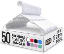 Utopia Home Plastic Hangers 50 Pack Space Saving Clothes Hanger Durable and