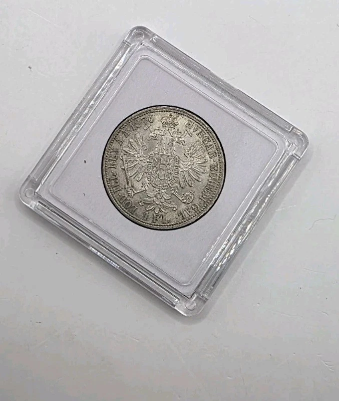 1876 Austrian Empire 1 Florin Franz Joseph I.Silver.Uncirculated. - Image 2 of 3