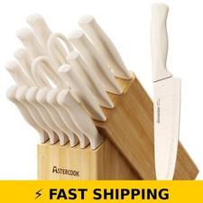 Astercook 17-Piece Kitchen Knife Set with Built-in Sharpener