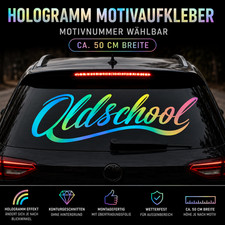 Hologramm Autoaufkleber Motiv w�hlbar 50cm Oldschool Tuning Sticker Heckscheibe