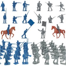 82PCS Civil War Solider Toys, 40 Blue and 40 Gray Uniform Action Figures Plastic