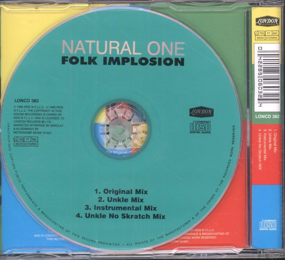 Folk Implosion Natural One CD UK London 1996 in slim case. Has promo sticker on - Image 2 of 2