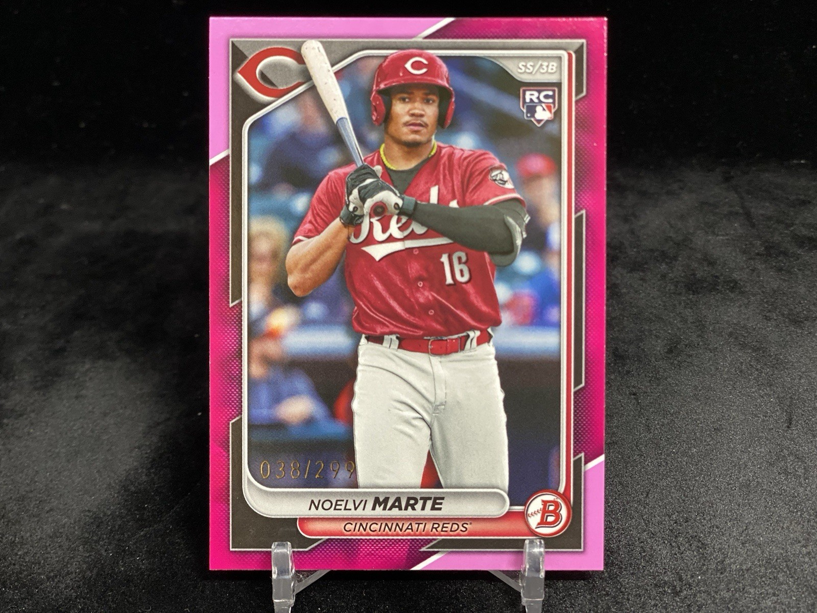 NOELVI MARTE 2024 BOWMAN #80 ROOKIE PAPER FUSCHIA PARALLEL /299 REDS