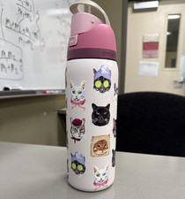 New Owala Cat Collage 32oz Freesip Stainless Steel Water Bottle Authentic