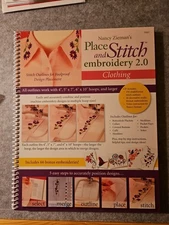 Nancy Zieman Place and Stitch Embroidery 2.0 Clothing with Ruler & CD Disc 2013 