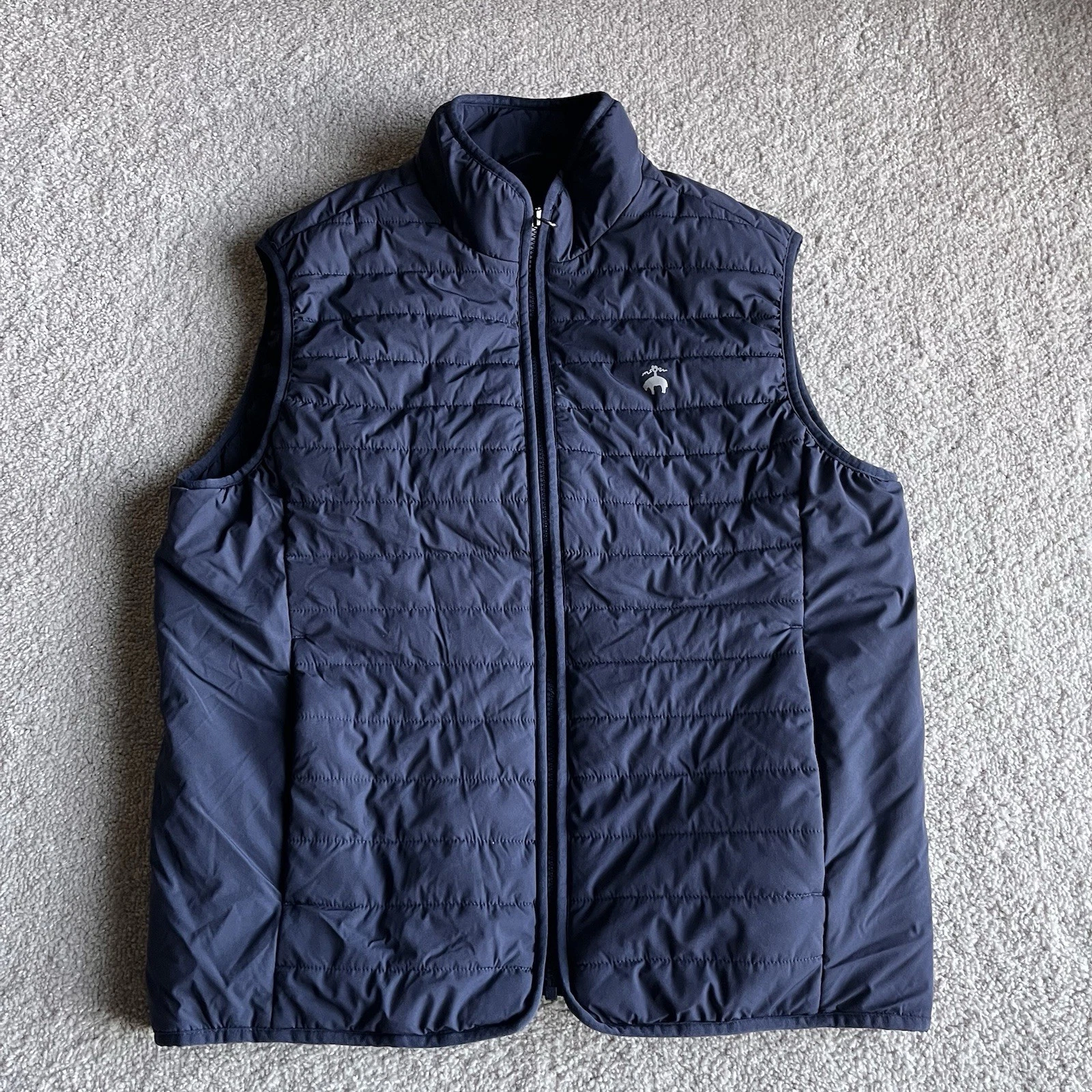 Brooks Brother Jacket Vest Mens Medium Blue Insulated Puffer