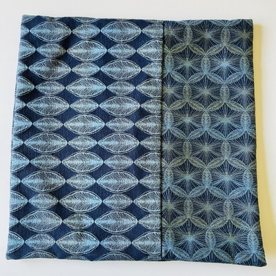 Maruca Bag Co Pillow Cover Blue Leaf Pattern 18x18 Handmade In Boulder CO