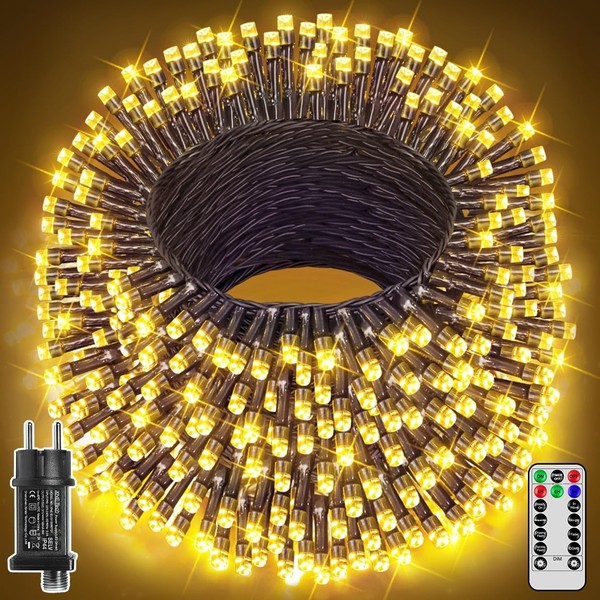 Lichterkette AußEn 60M 600 LED Warmweiß Mit Fernbedienung Und Timer Garten-image
