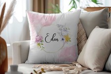 Personalised Floral Cushion – Custom Name Gift, Ideal Great Birthday Idea 138