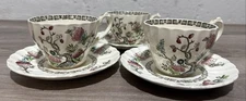Vtg Staffordshire England Indian Tree British Colonial Myott Cup, Saucer 6 Piece