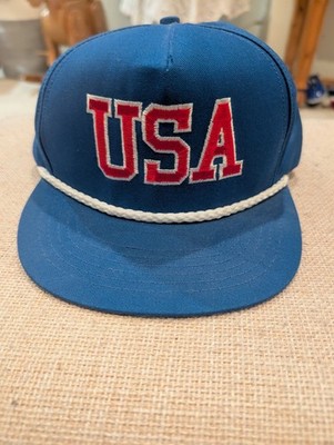 Red White Blue USA SNAPBACK TRUCKER HAT WITH VISOR ROPE Monroe Magnum