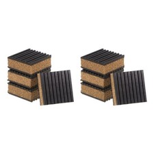 8pcs Ribbed Anti-Vibration Isolation Rubber Pads 2" Length x 7/8" Thick