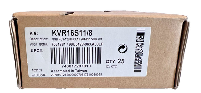 Kingston ValueRAM KVR16LS11/8 8 GB DDR3L-1600 SODIMM