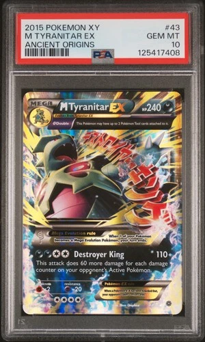 M Tyranitar EX 43/98 PSA 10 Ancient Origins Pokemon Card Game