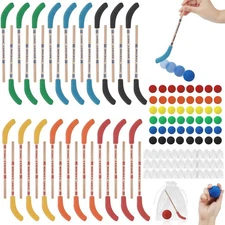 120 PCS Hockey Party Favors Multicolor Hockey Stick Pencils and Erasers Inclu...