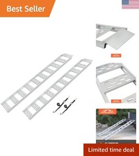 Durable Rustproof Loading Ramp Set with Safety Straps - 2pk, 1,250 lb Capacity