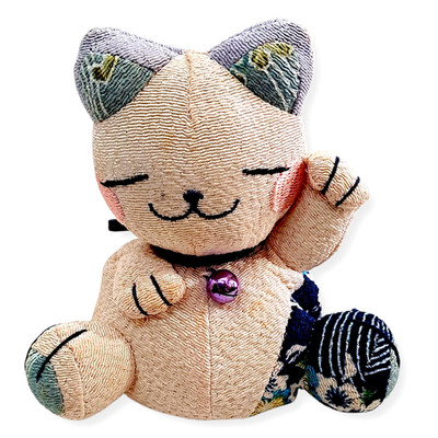 Maneki Neko Beckoning Plush Stuffed Strap Charm Doll Lucky Cat Good Fortune M17