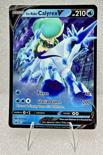 ICE RIDER CALYREX V 45/198 LP ULTRA RARE HOLO CHILLING REIGN POKEMON CARD TCG