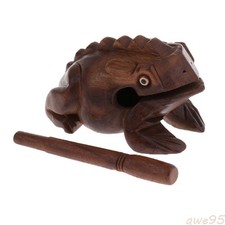 Wooden Carved Frog Natural Sound Frog Musical Instrument Stick Kids Toys