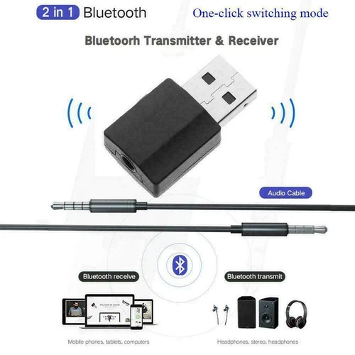 USB Bluetooth 5.0 Audio Adapter Transmitter Receiver Speaker For TV AUX Sell