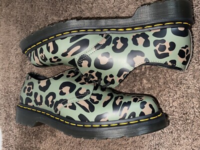 Dr Doc Martens 1461 Leopard Smooth Green Brown Boots Shoes Men\'s 9 Ladies 10 s-l400.jpg main image 3
