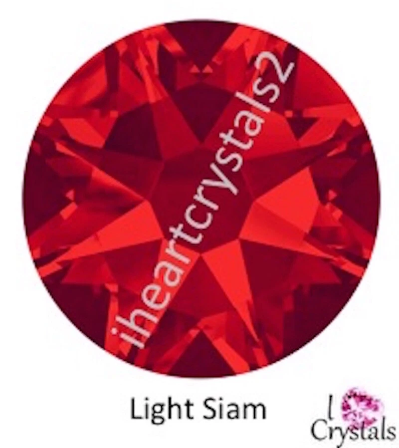 LIGHT SIAM Rojo 20ss 5mm ss20 2088 IHC Austria Cristal Estrás Plano 144 piezas Foto 3 de 4
