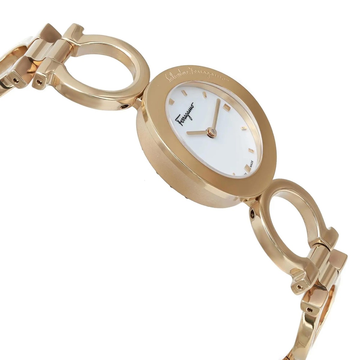 激安!Salvatore Ferragamo Gancino Bracelet Watch SFYA00321 Salvatore Ferragamo Gancino Gold Tone White Dial Ladies