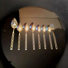 Oneida Deluxe APPLIQUE 8 Piece Mixed Lot Stainless Flatware 