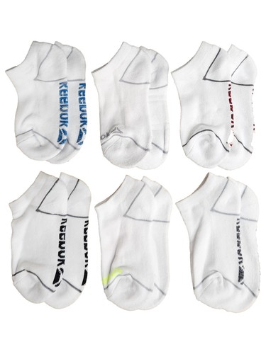 Reebok Boys White Low Cut Cushion Comfort Pro-Series Socks 6-Pack Medium 10.5-4 - Picture 2 of 2
