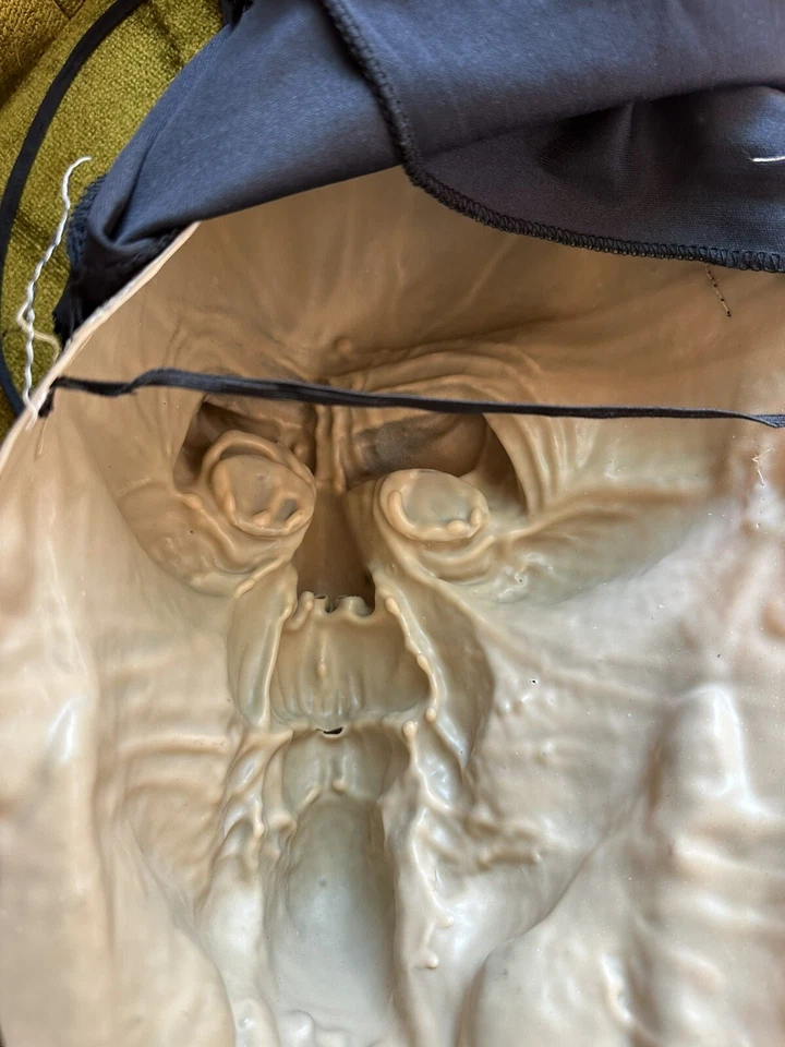 Vintage 1995 Paper Magic Mask Man With Skull Eyes Black Hood Halloween - Image 4 of 4