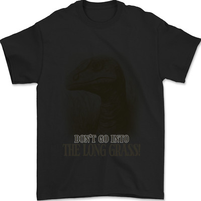 Herren-T-Shirt Rapture Don'T Go Into the Long Gras Dinosaurier 100 % Baumwolle