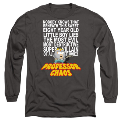 SOUTH PARK PROFESSOR CHAOS Licensed Adult Men's Long Sleeve Tee Shirt SM-3XL