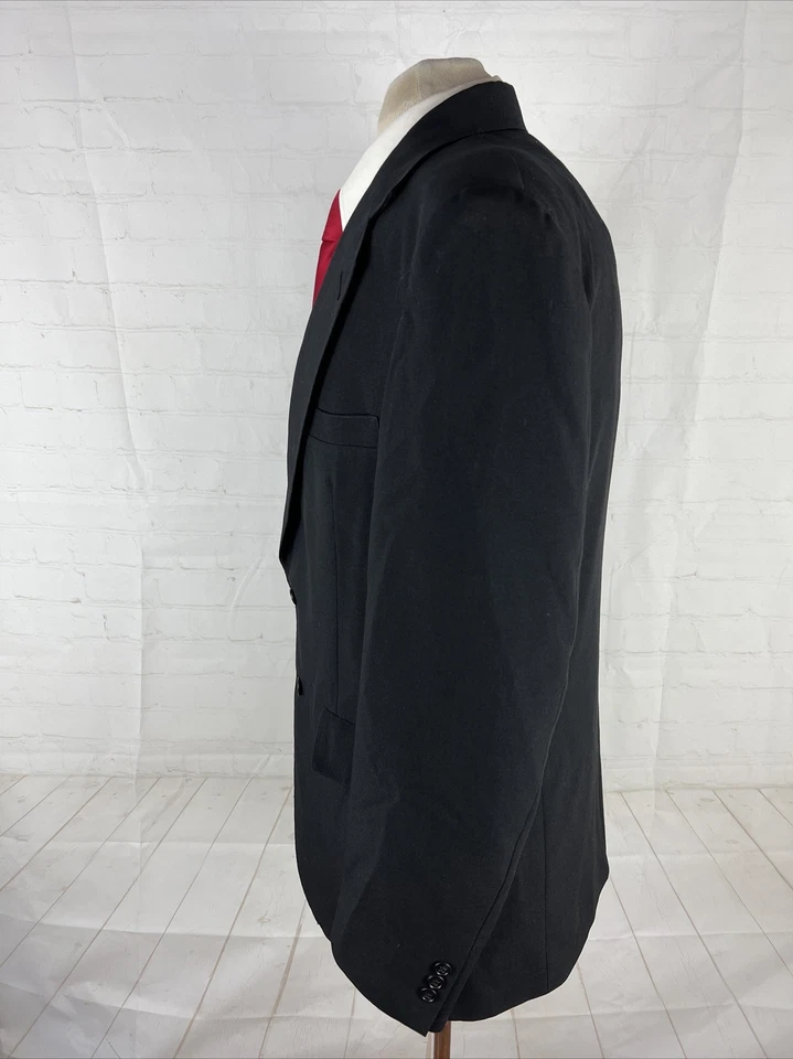 Blazer de lana lisa negra para hombre Adams Row 42L $395 Foto 4 de 4