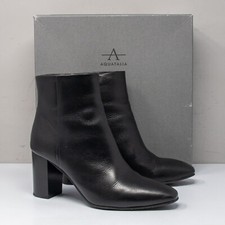 Aquatalia Florita Black Polished Calf Boots, Size 8.5 M