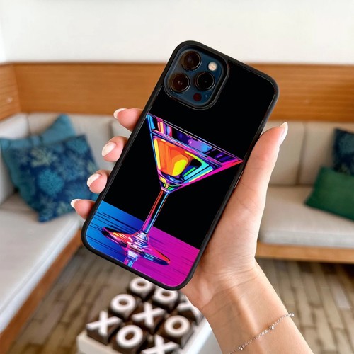 For iPhone 6 7 8 11 12 13 14 15 pro max cartoon design martini glass Covers - Picture 7 of 25