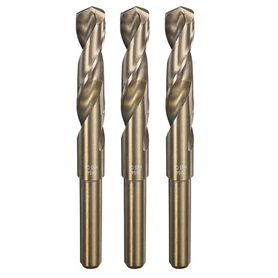 3pcs 39/64'' Twist Drill Bits, M35 Cobalt High-Speed Steel Drill Bit for Metal