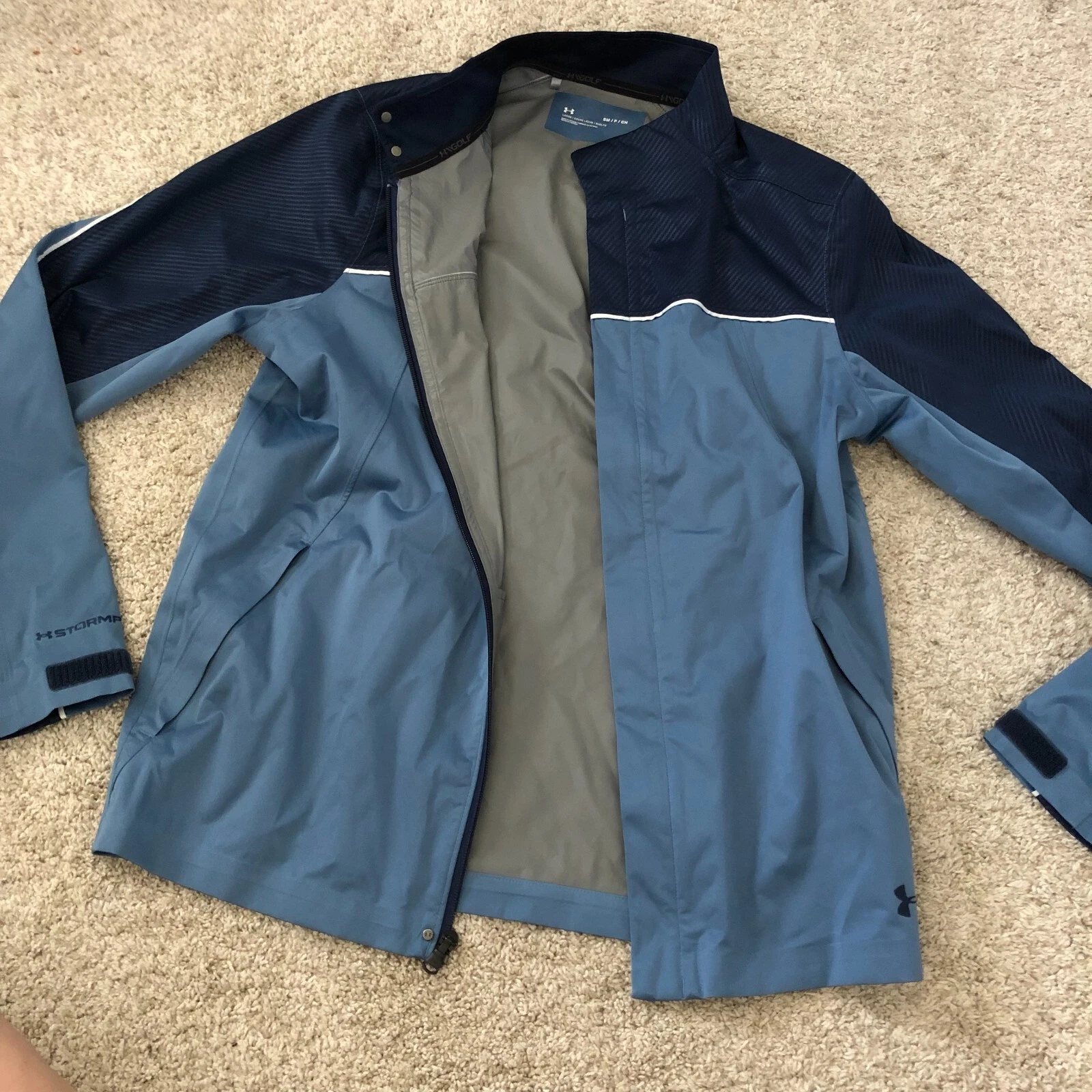 Under Armour UA Storm Golf Waterproof Rain Jacket Med 1344085-408 Blue