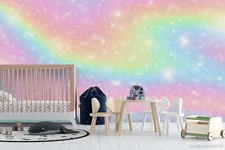 3D Rainbow Starry Wallpaper Wall Mural Removable Self-adhesive Sticker 746