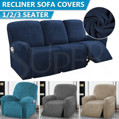 Recliner Sofa Chair Cover Velvet Reclining Couch Slipcover Stretch