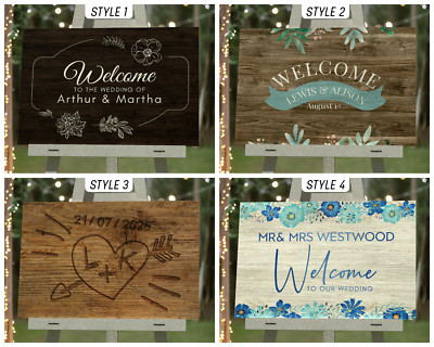 Rustikales Willkommensschild Hochzeit | Holz Hochzeitsschild | Personalisiert | Willkommensschilder