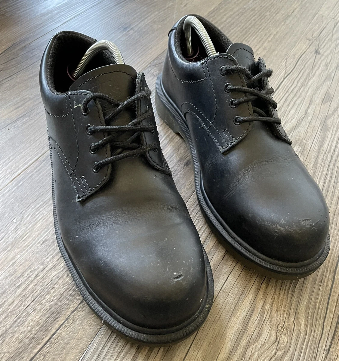 Dr Martens DM s Industrial Steel Toe Black Leather Shoes. Size UK 6 EU 39