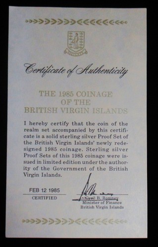 British Virgin Island: 1985 Sterling Silver Sea Life Proof Set Box & COA. - 第 4/6 張圖片