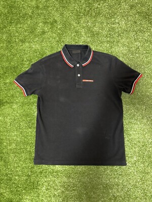 Prada Polo Shirt Cotton Red/Black | eBay Prada Polo Shirt Cotton Red/Black | eBay