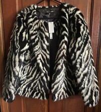 Catherine Malandrino Faux Fur Coat Medium M