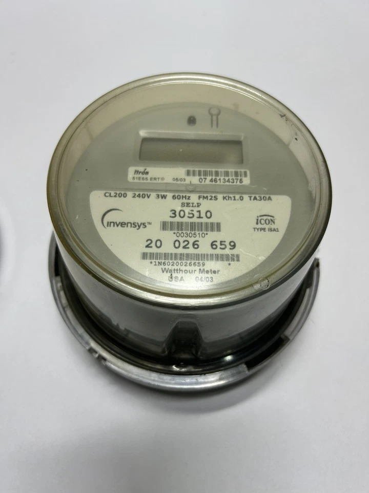 Lot of 4 Itron CL200 240V 3W 60Hz FM2S KH1.0 TA30A WATTHOUR METER - Image 3 of 4